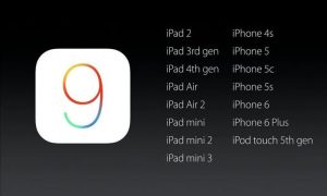 iOS 9 dispositivi